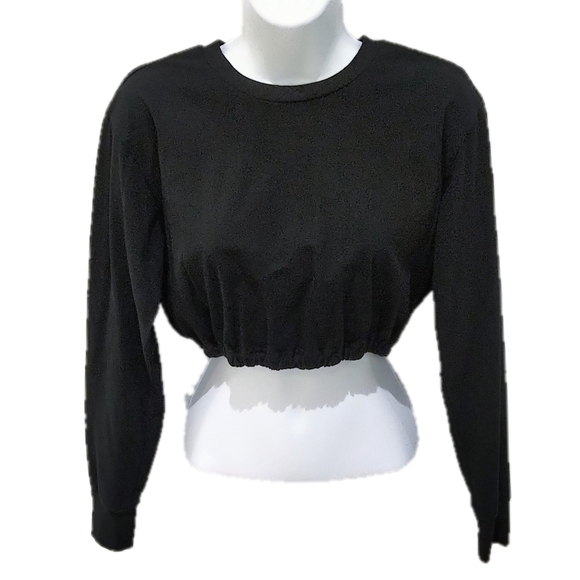 Tna Baxter Cinchable Long Sleeve Crewneck - Black - Picture 2 of 5